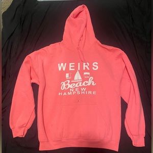 hot pink weirs beach sweatshirt